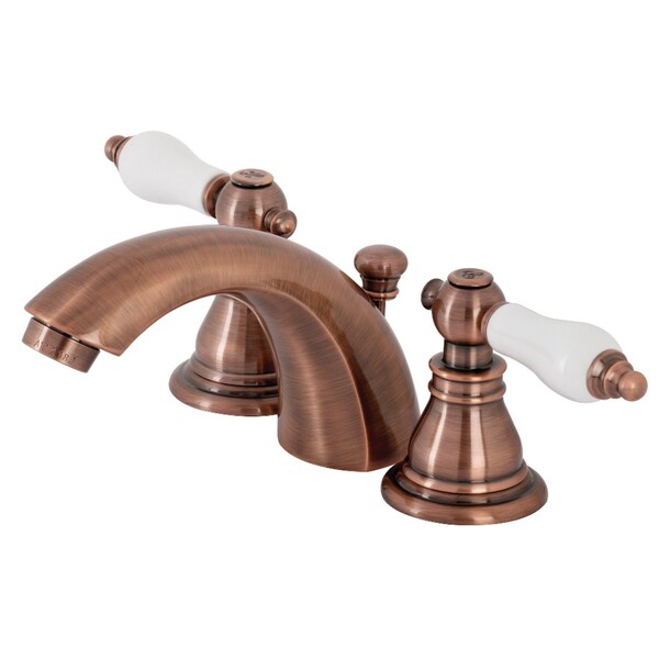 MiniWidespread Bathroom Faucet with Retail PopUp, Antique Copper